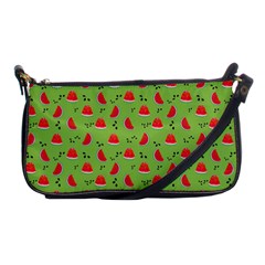 Juicy Slices Of Watermelon On A Green Background Shoulder Clutch Bag by SychEva