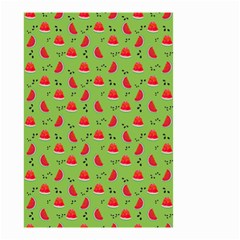 Juicy Slices Of Watermelon On A Green Background Small Garden Flag (two Sides) by SychEva