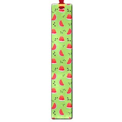 Juicy Slices Of Watermelon On A Green Background Large Book Marks by SychEva