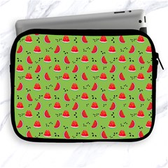 Juicy Slices Of Watermelon On A Green Background Apple Ipad 2/3/4 Zipper Cases by SychEva