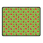 Juicy Slices Of Watermelon On A Green Background Double Sided Fleece Blanket (Small)  45 x34  Blanket Front