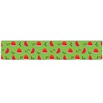 Juicy Slices Of Watermelon On A Green Background Large Flano Scarf  Back