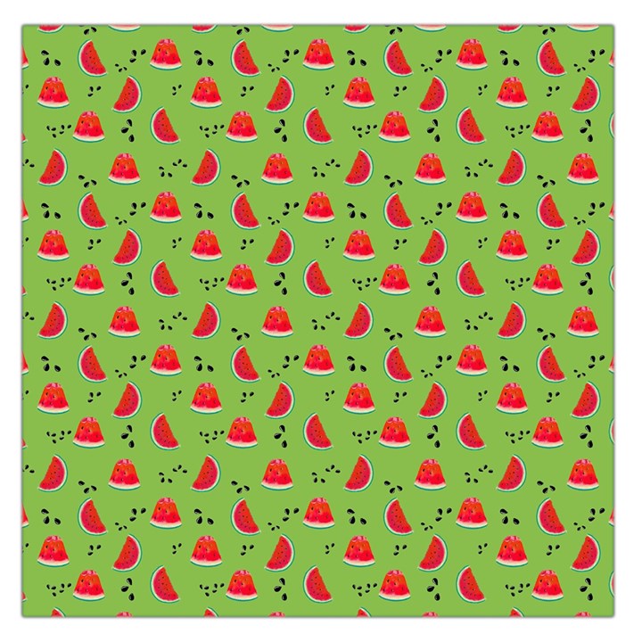 Juicy Slices Of Watermelon On A Green Background Large Satin Scarf (Square)