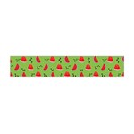 Juicy Slices Of Watermelon On A Green Background Flano Scarf (Mini) Front