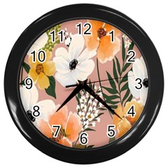 Floral Wall Clock (black) by Sparkle