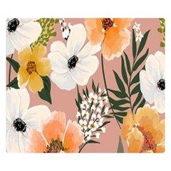 Floral Double Sided Flano Blanket (small)  by Sparkle