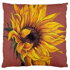 Sunflower Large Flano Cushion Case (one Side) by Sparkle