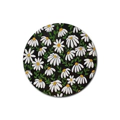 Floral Rubber Round Coaster (4 Pack)  by Sparkle