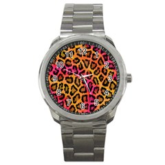 Leopard Print Sport Metal Watch