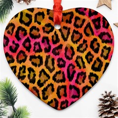 Leopard Print Heart Ornament (Two Sides)