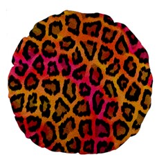 Leopard Print Large 18  Premium Round Cushions