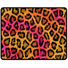 Leopard Print Double Sided Fleece Blanket (Medium) 