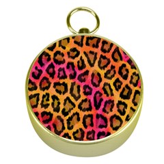 Leopard Print Gold Compasses