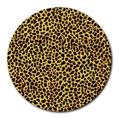 Fur-leopard 2 Round Mousepads by skindeep