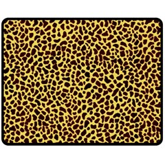 Fur-leopard 2 Double Sided Fleece Blanket (medium)  by skindeep