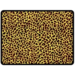 Fur-leopard 2 Double Sided Fleece Blanket (large)  by skindeep