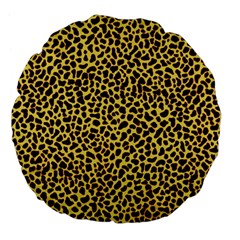 Fur-leopard 2 Large 18  Premium Flano Round Cushions by skindeep