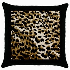 Leopard-print 2 Throw Pillow Case (black) by skindeep