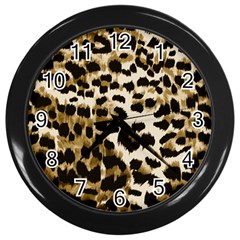 Leopard-print 2 Wall Clock (black) by skindeep