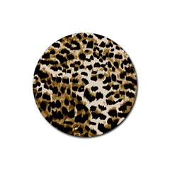 Leopard-print 2 Rubber Coaster (round)  by skindeep