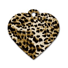 Leopard-print 2 Dog Tag Heart (one Side) by skindeep