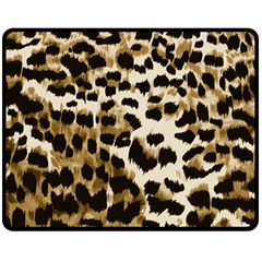 Leopard-print 2 Double Sided Fleece Blanket (medium)  by skindeep