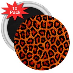 Leopard-print 3 3  Magnets (10 Pack)  by skindeep