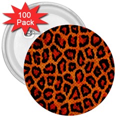 Leopard-print 3 3  Buttons (100 Pack)  by skindeep