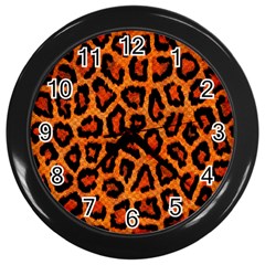 Leopard-print 3 Wall Clock (black) by skindeep