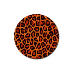 Leopard-print 3 Rubber Round Coaster (4 Pack) 