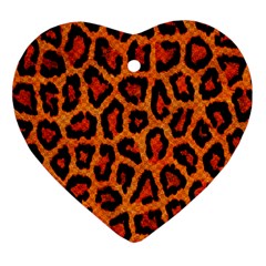 Leopard-print 3 Heart Ornament (two Sides) by skindeep