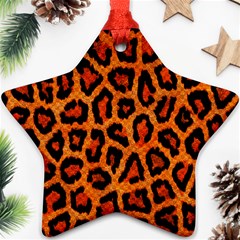 Leopard-print 3 Star Ornament (two Sides) by skindeep