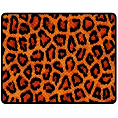 Leopard-print 3 Double Sided Fleece Blanket (medium)  by skindeep