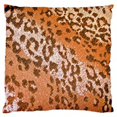 Leopard-knitted Standard Flano Cushion Case (one Side) by skindeep