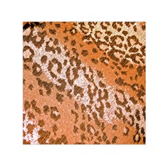 Leopard-knitted Small Satin Scarf (square) by skindeep