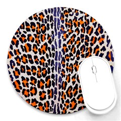 Fur-leopard 5 Round Mousepads by skindeep