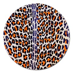 Fur-leopard 5 Magnet 5  (round) by skindeep