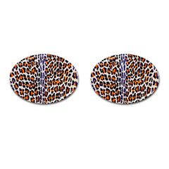 Fur-leopard 5 Cufflinks (oval) by skindeep