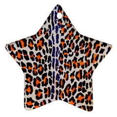 Fur-leopard 5 Star Ornament (two Sides) by skindeep