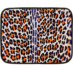 Fur-leopard 5 Fleece Blanket (mini) by skindeep