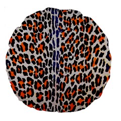 Fur-leopard 5 Large 18  Premium Round Cushions