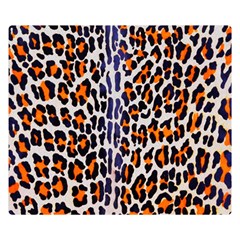 Fur-leopard 5 Double Sided Flano Blanket (small)  by skindeep