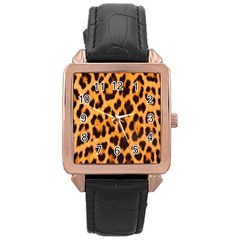 Fur 5 Rose Gold Leather Watch  by skindeep