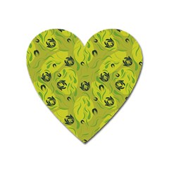 Folk Flowers Pattern  Heart Magnet by Eskimos