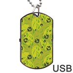 Folk flowers pattern  Dog Tag USB Flash (Two Sides) Back