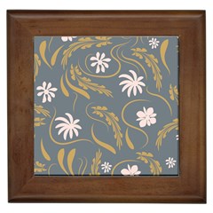 Folk Flowers Pattern  Framed Tile by Eskimos