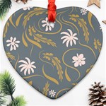 Folk flowers pattern  Ornament (Heart) Front