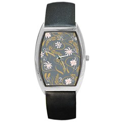 Folk Flowers Pattern  Barrel Style Metal Watch by Eskimos