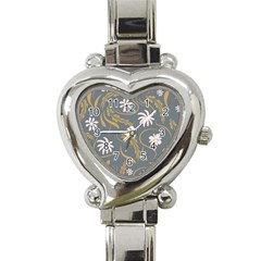 Folk Flowers Pattern  Heart Italian Charm Watch by Eskimos