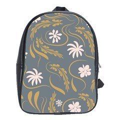 Folk Flowers Pattern  School Bag (large) by Eskimos